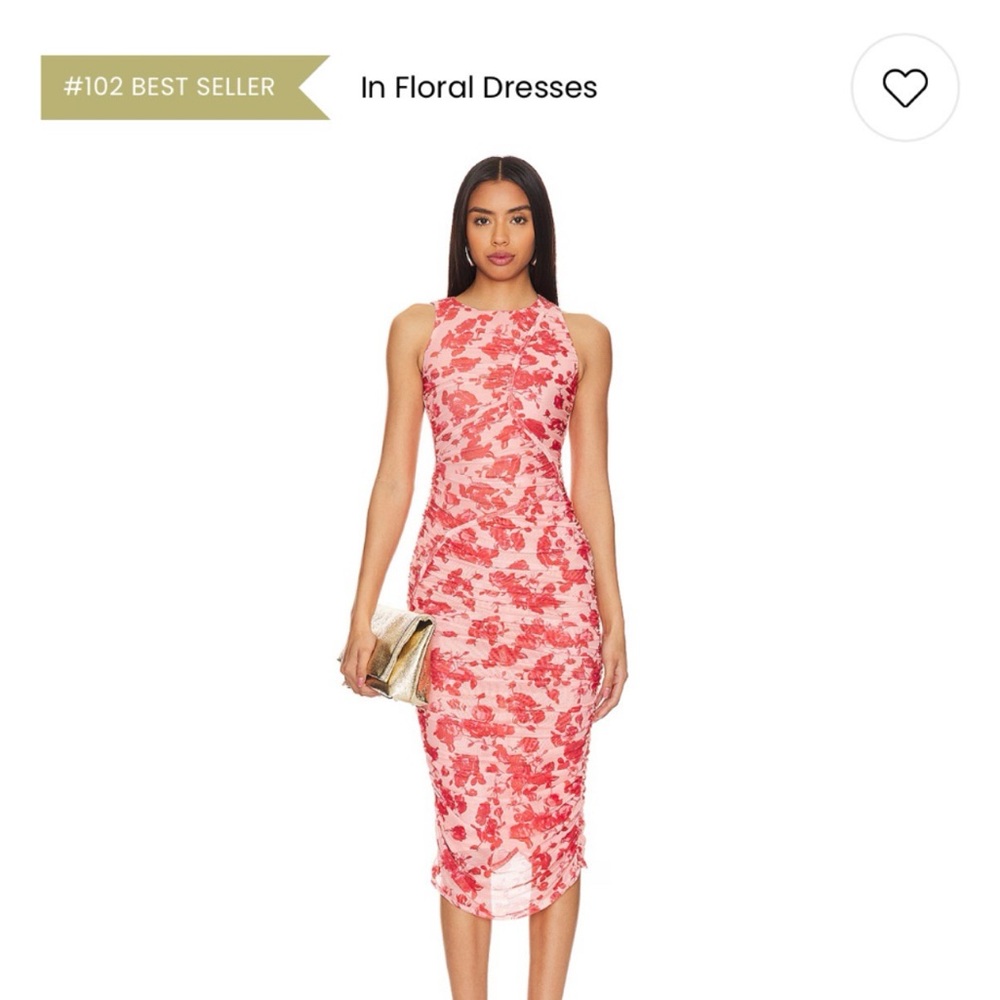 REVOLVE Red Floral Midi Dress